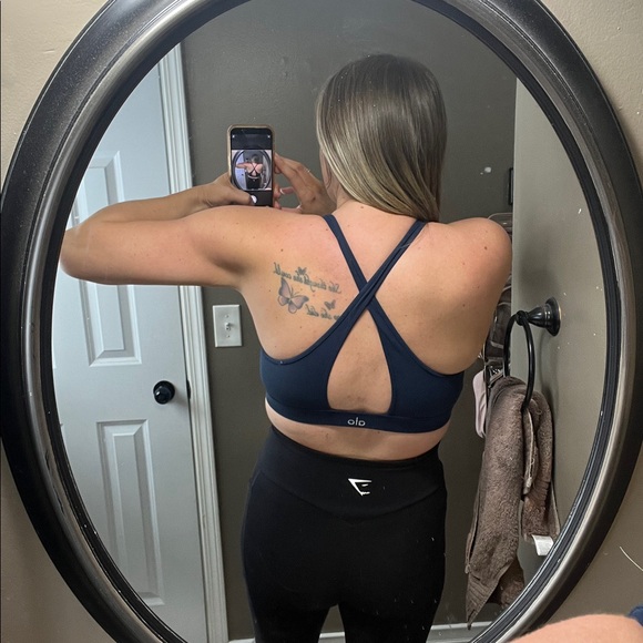 ALO Yoga Deep Blue Laser Cut Active Top - Picture 6 of 6